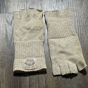 Vintage Polo Country Ralph Lauren Fingerless Wool Gloves - Distressed Beige